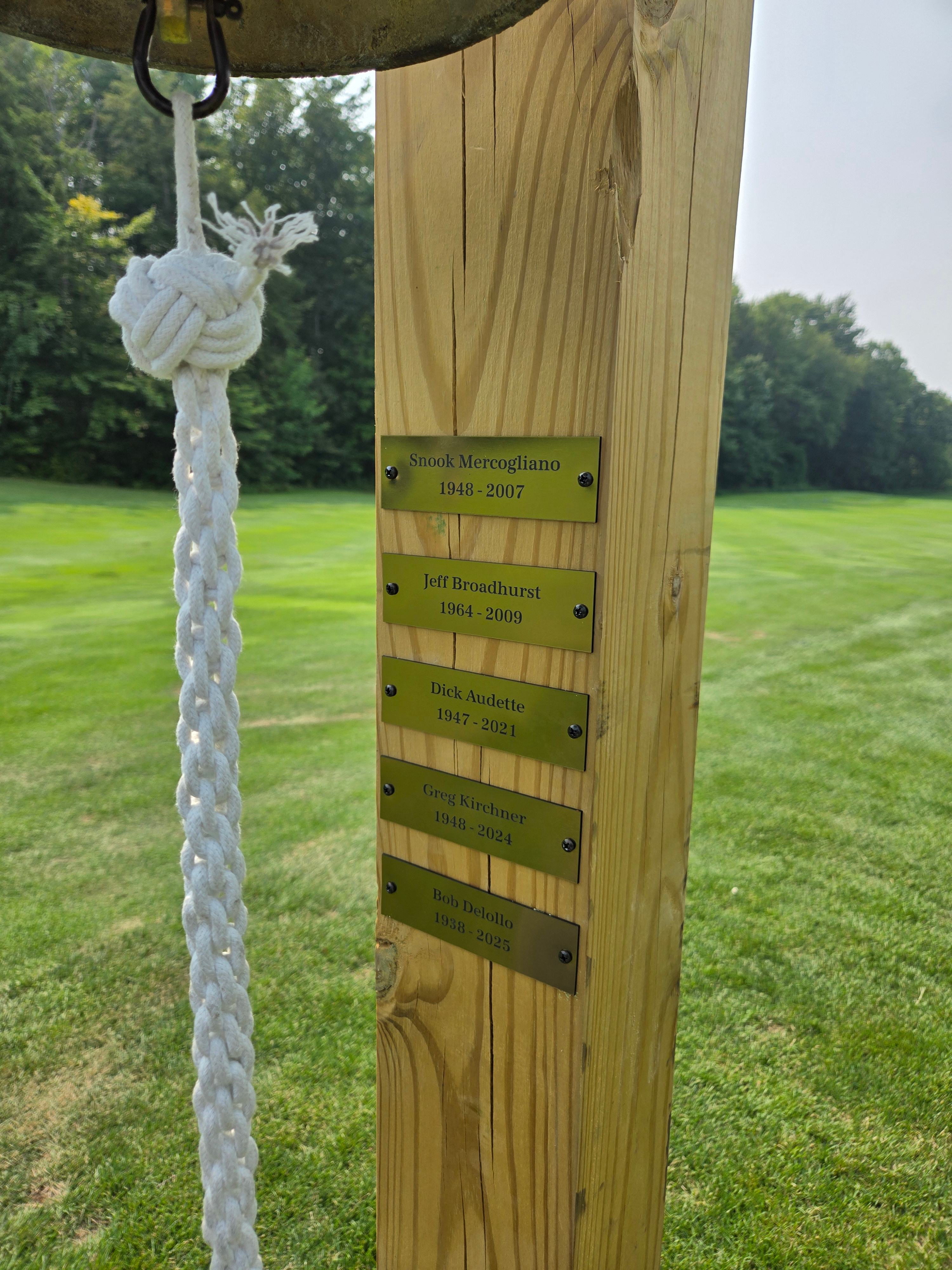 Honorary Duffers plates on post.